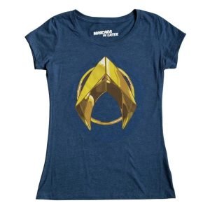 Playera Máscara De Látex Aquaman Logo Mujer