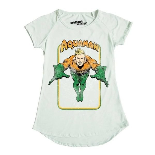 Playera Máscara De Látex Aquaman Retro Mujer