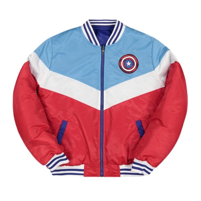 Bomber Jacket Máscara De Látex Capitán América Mujer