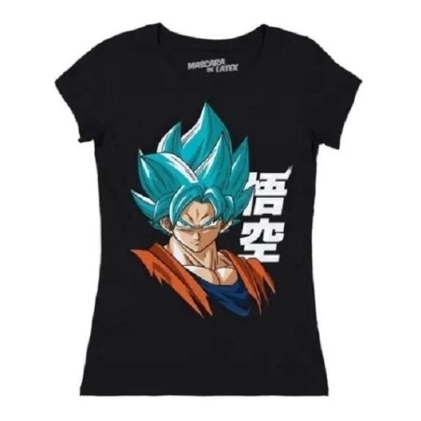 Playera Máscara De Látex Super Saiyan Blue Mujer