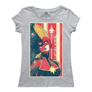 Playera Máscara De Látex Captain Marvel Poster Mujer