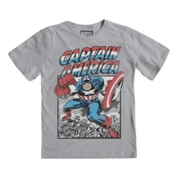 Playera Máscara De Látex Captain América Retro Niño