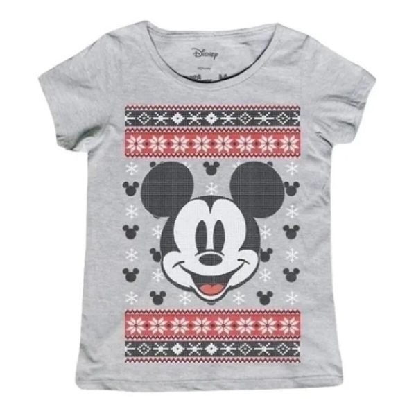 Playera Máscara De Látex Mickey Navideño Mujer