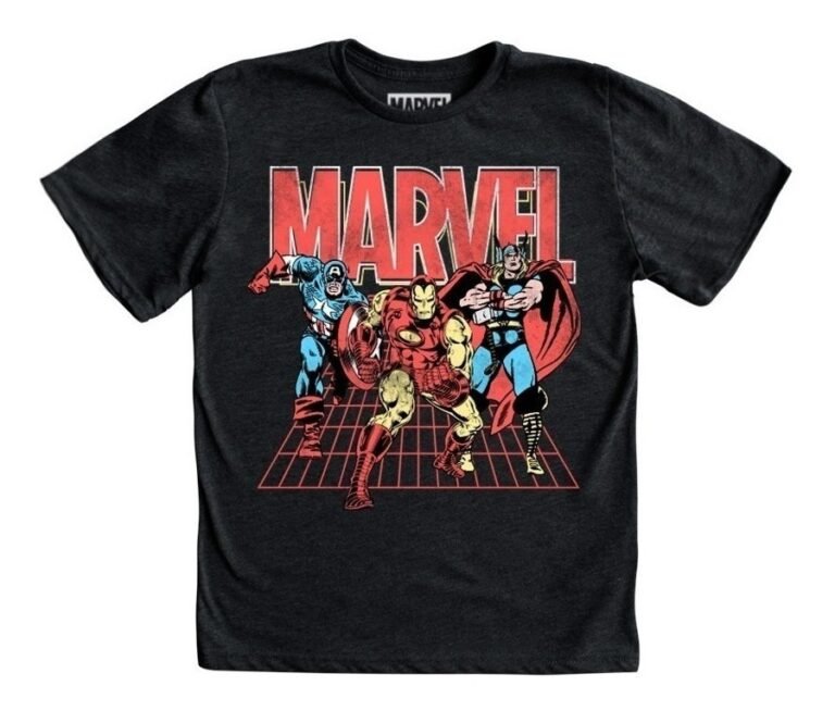 Playera Máscara De Látex Marvel Heroes Niño