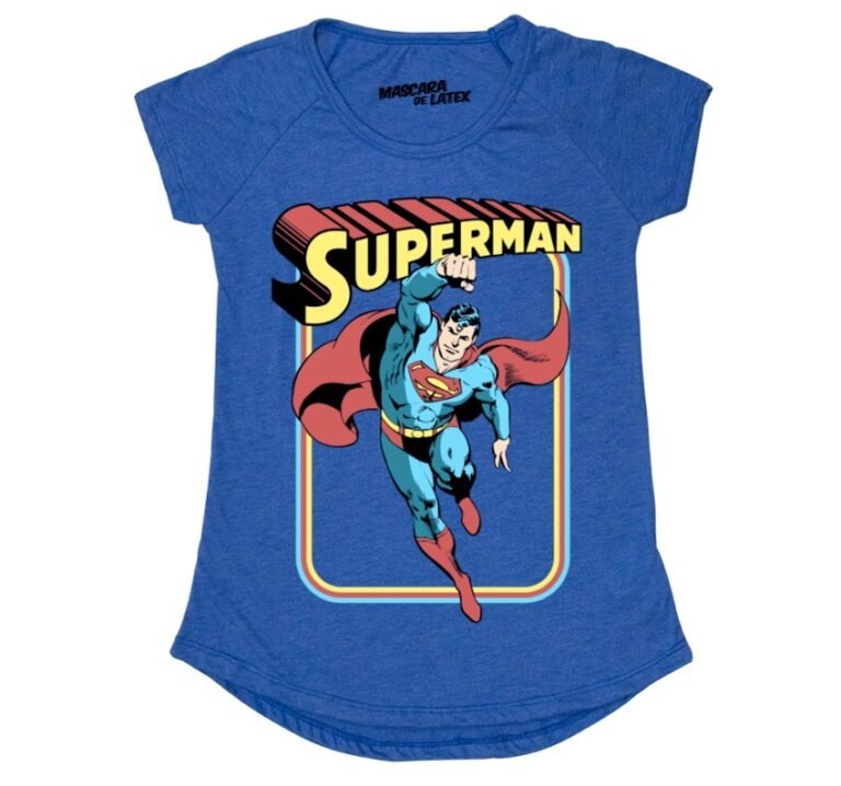 Playera Máscara De Látex Vintage Superman Mujer
