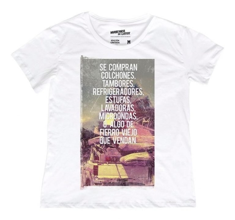 Playera Máscara De Látex Fierro Viejo Aniversario Mujer