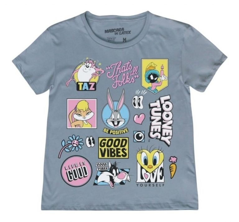 Playera Máscara de Látex Tunes Stamps Mujer
