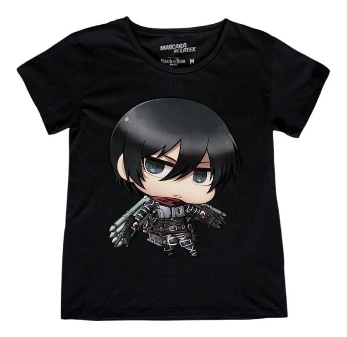 Playera Máscara De Látex Mikasa Chibi Mlat Mujer