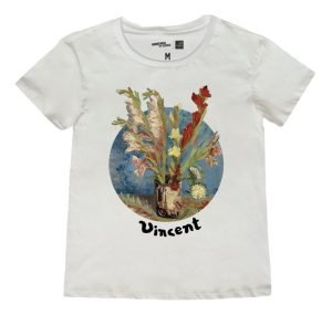 Playera Máscara De Látex Jarrón De Gladiolas Mujer