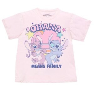 Playera Máscara De Látex Ángel Y Stitch Mujer