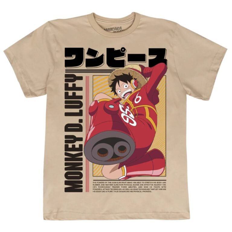 Playera Máscara De Látex One Piece Monkey D. Luffy Hombre