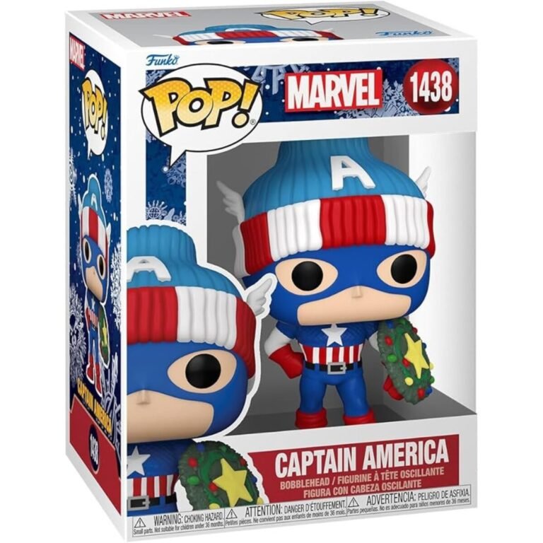 Funko Pop Marvel: Holiday – Capitán América con Gorro