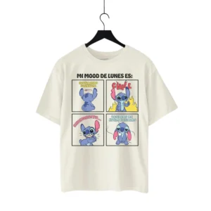 Playera Máscara De Látex Stitch Mood De Lunes Hombre