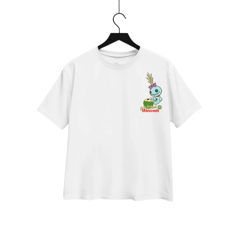 Playera Máscara De Látex Stitch Welcome To Hawaii Mujer
