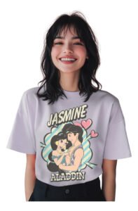 Playera Máscara De Látex Disney Jasmine & Aladdin Mujer