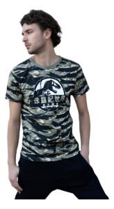 Playera Máscara De Látex Dinosaur Print Hombre