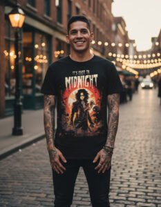 Playera Máscara De Látex It´s Close To Midnight Hombre