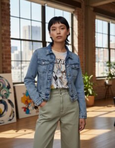 Jacket Máscara De Látex Bugs And Friends Denim Mujer