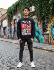 Pullover Máscara De Látex One Piece Yamato & Luffy Hombre