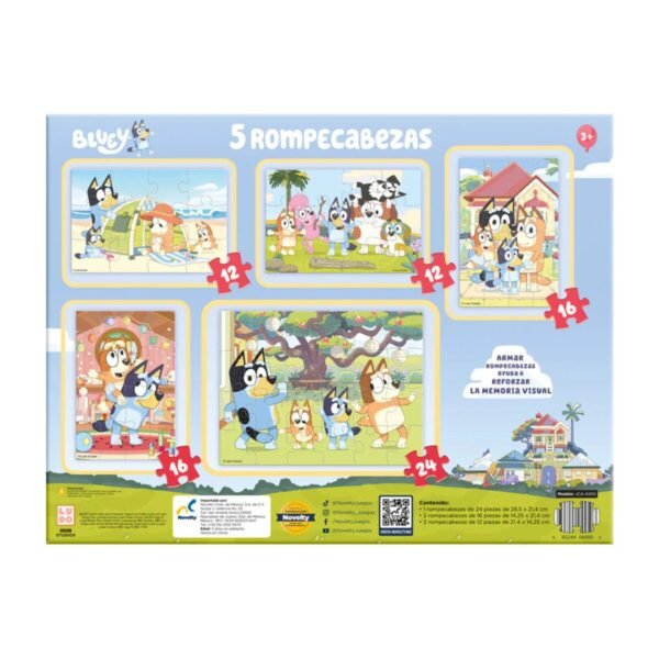 Rompecabezas 5 En 1 Bluey Caja De Madera
