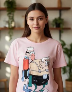 Playera Máscara De Látex Sirenoman Y Chico Percebe Mujer