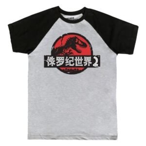 Playera Máscara De Látex T-rex Raglan Hombre