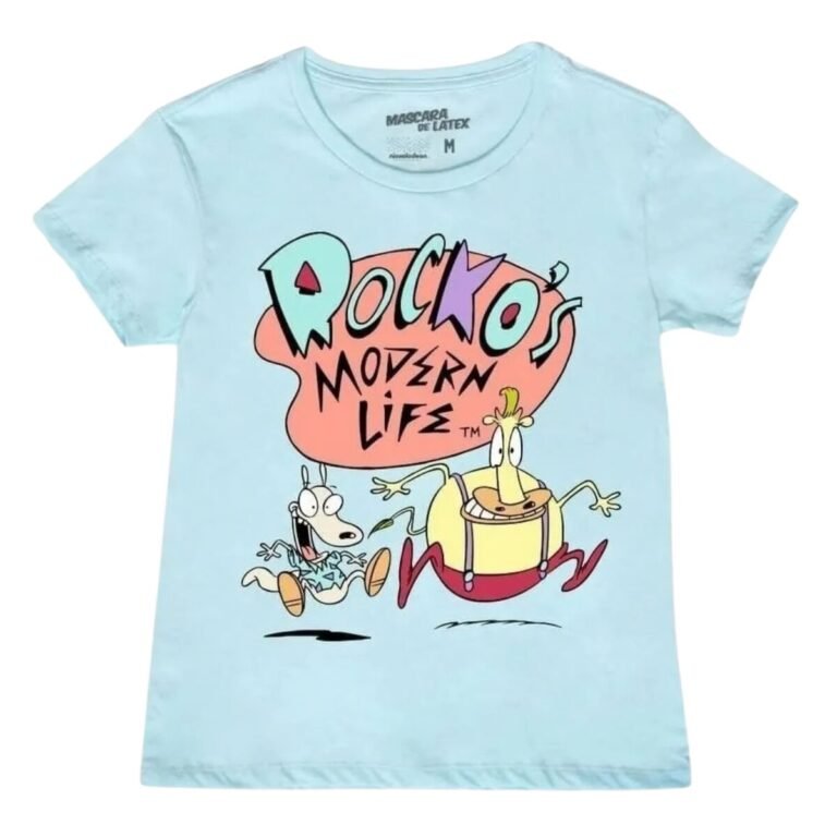 Playera Máscara De Látex Rocko Y Heffer Mujer