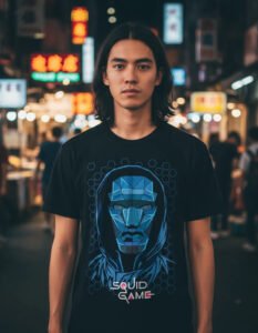 Playera Máscara De Látex Juego Del Calamar Front Man Hombre