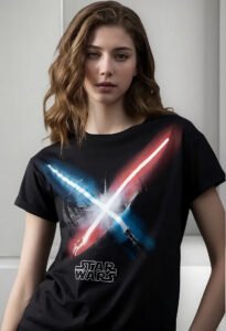Playera Máscara De Látex Lightsabers Mujer