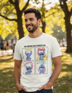 Playera Máscara De Látex Stitch Mood De Lunes Hombre