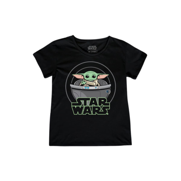 Playera Máscara De Látex Grogu Bubble Mujer Playera Máscara De Látex Grogu Bubble Mujer