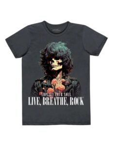 Playera Máscara De Látex Live, Breathe, Rock Hombre