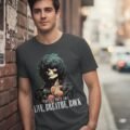 Playera Máscara De Látex Live, Breathe, Rock Hombre