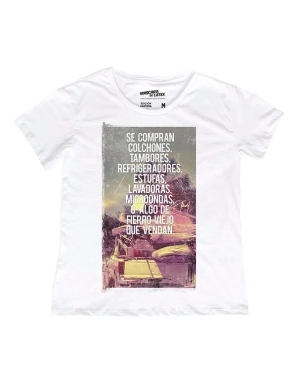 Playera Mascara De Látex Fierro Viejo Aniversario Mujer