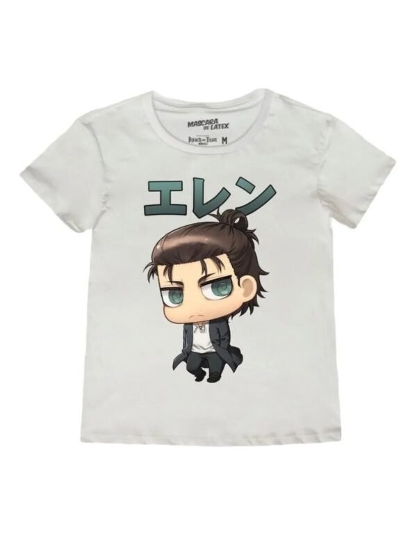 Playera Máscara De Látex Eren Chibi Mujer Playera Máscara De Látex Eren Chibi Mujer