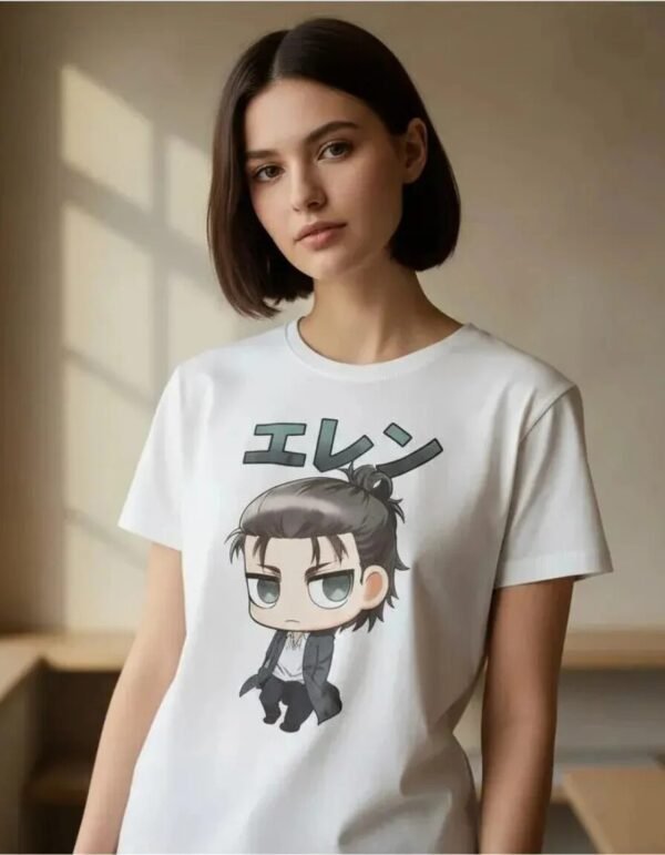 Playera Máscara De Látex Eren Chibi Mujer Playera Máscara De Látex Eren Chibi Mujer