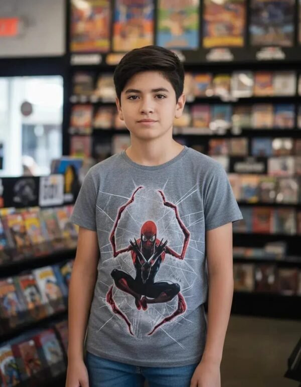 Playera Mascara De Látex Superior Spider-man Niño Playera Mascara De Látex Superior Spider-man Niño