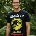 Playera Mascara De Látex Warning! Hombre
