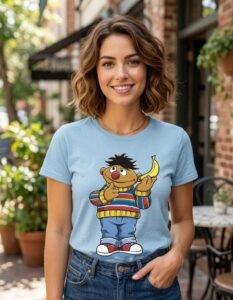 Playera Máscara De Látex Plaza Sesamo ¡banana! Mujer