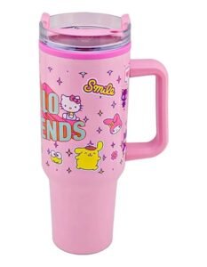Termo Alto Doble Pared Con Asa Y Popote Personajes 1.2 L Hello Kitty