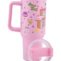 Termo Alto Doble Pared Con Asa Y Popote Personajes 1.2 L Hello Kitty