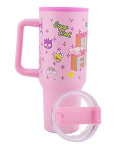 Termo Alto Doble Pared Con Asa Y Popote Personajes 1.2 L Hello Kitty
