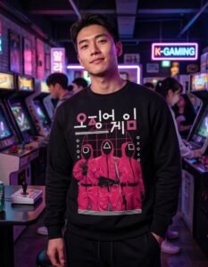 Pullover Máscara De Látex Juego Del Calamar Guardians Hombre