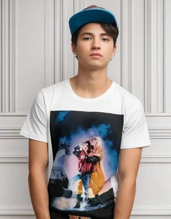 Playera Máscara De Latex Back To The Future Poster Hombre Playera Máscara De Latex Back To The Future Poster Hombre