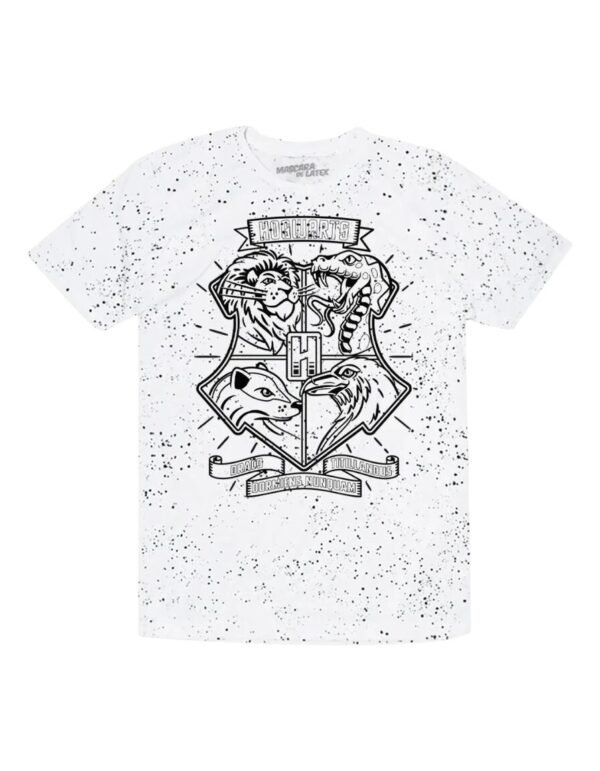 Playera Máscara De Látex Hogwarts Houses Hombre