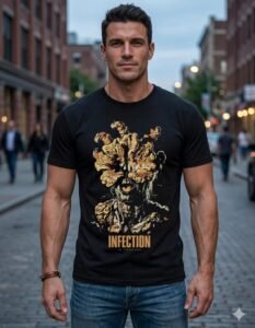 Playera Máscara De Látex Infection Is Forever Hombre