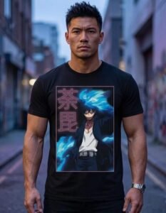 Playera Máscara De Látex Blue Fire Hombre