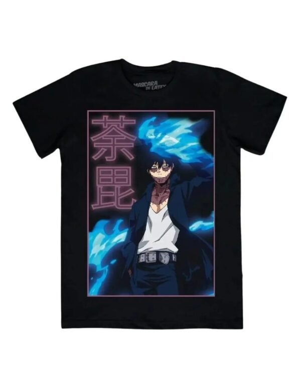 Playera Máscara De Látex Blue Fire Hombre Playera Máscara De Látex Blue Fire Hombre