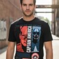 Playera Máscara De Látex Marvel Captain America Hombre