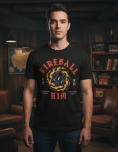 Playera Mascara De Látex Fireball Him Hombre